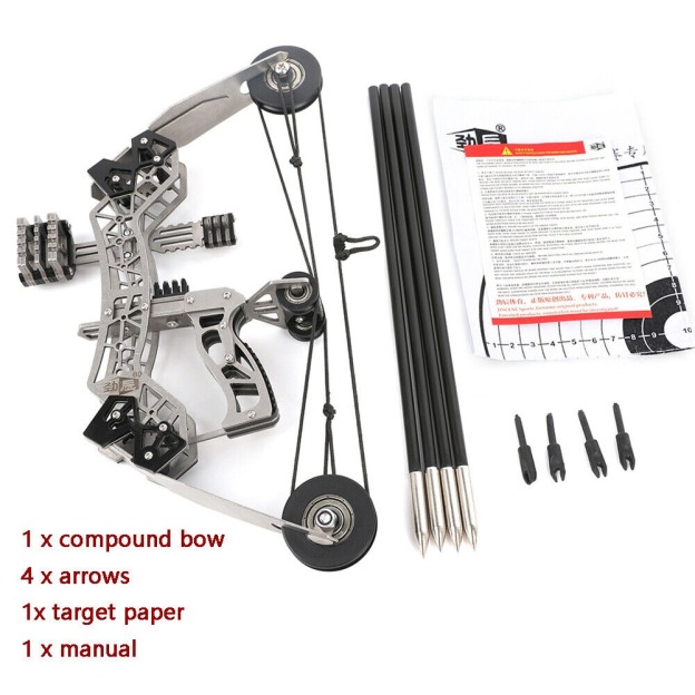 Mini Compound Bow Arrows Kit 10" Archery Gift Target Practice