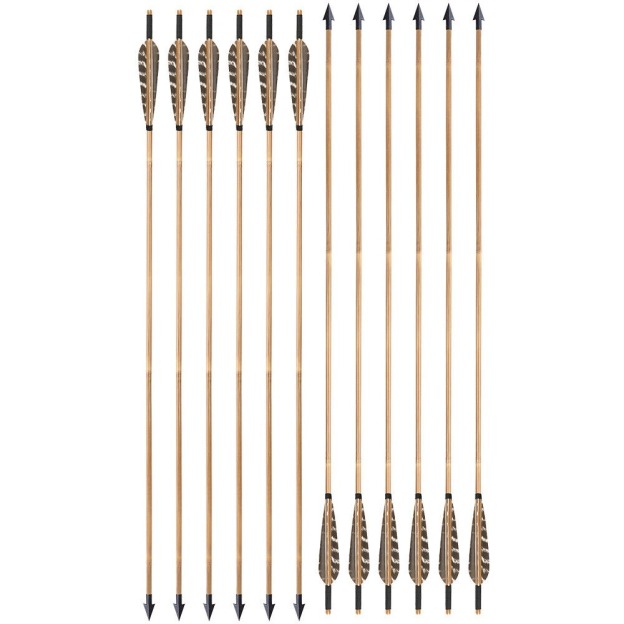Bamboo Arrows for Traditional Bow 8mm Turkey Feather Longbow Hunting