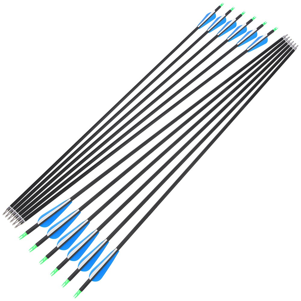 Carbon Arrows SP500 Vanes 30" Recurve Compound Bow Target Hunting