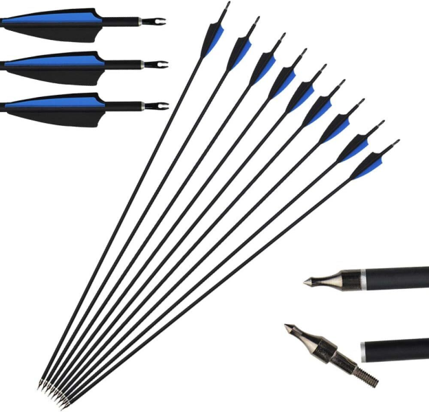 500 Spine Carbon Arrows Target & Hunting Compound & Recurve Bows