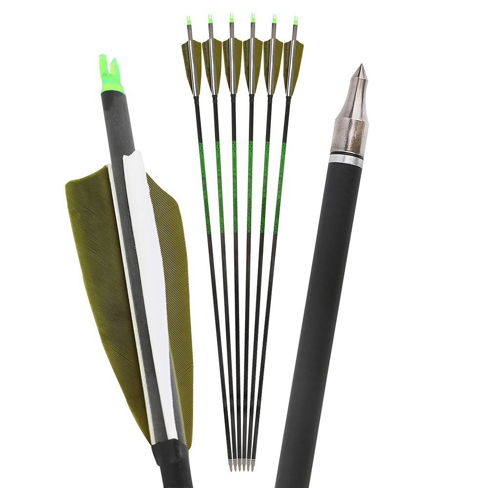 Pure Carbon Arrows 400 Spine with 4" Feathers Custom Cutting Service