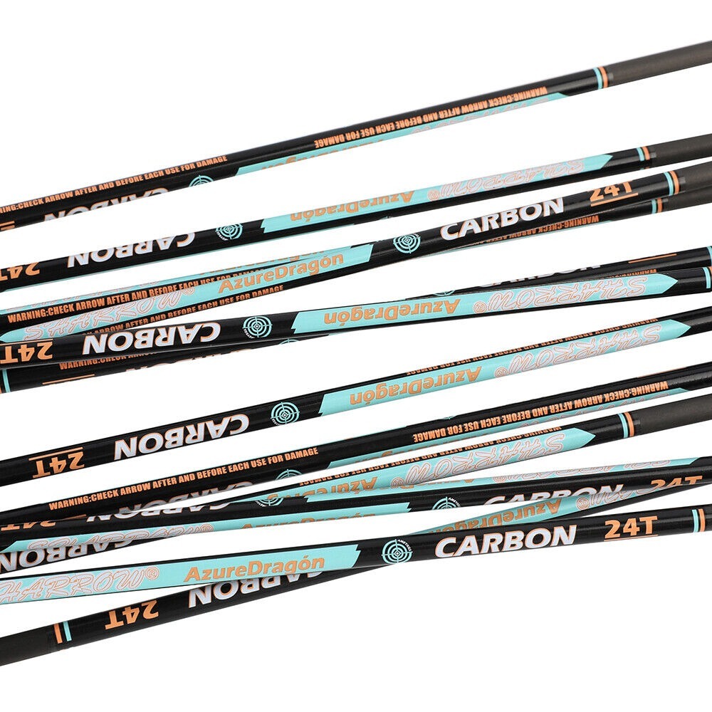 Pure Carbon Arrows 32 inch SP300-1000 Vanes .003" Recurve Compound Bow