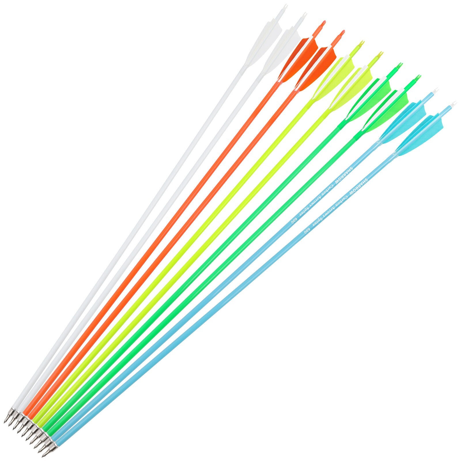12pcs Archery Carbon Arrows 30" SP500 SP600 Feathers  Hunting Target