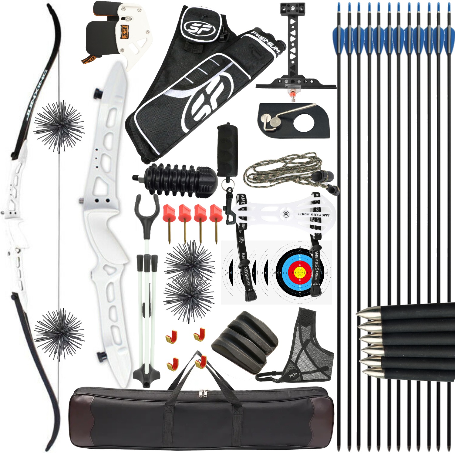 Junxing F158 Target Recurve Bow Set 68" 18-40lbs Adult Beginners