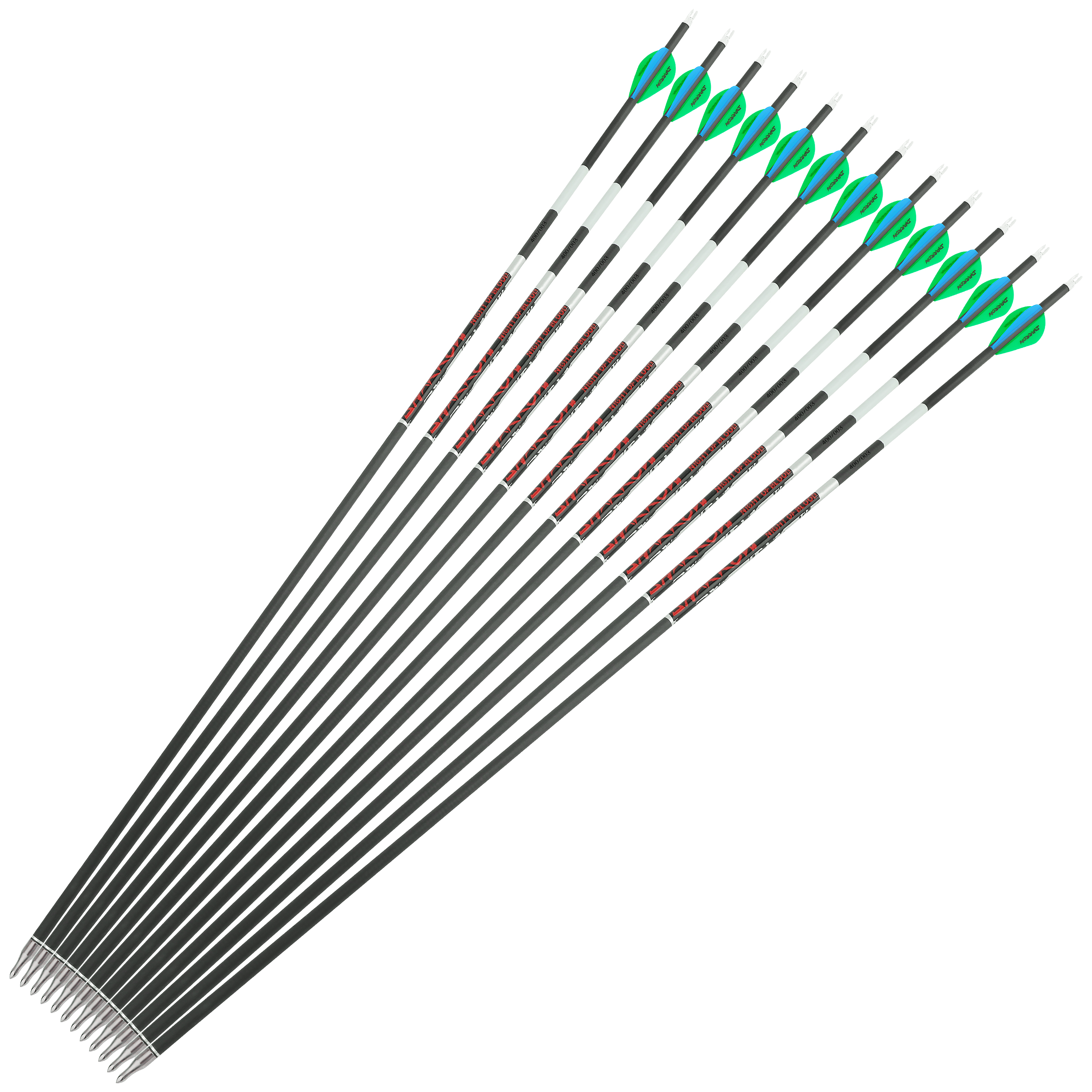 Pure Carbon Arrow Luminous SP300-600 Vanes Archery Hunting