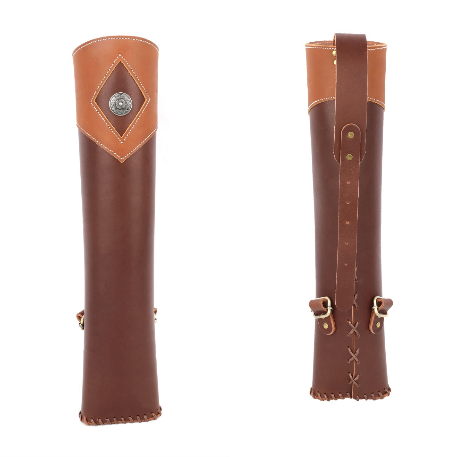 Traditional Archery Quiver 20-Arrow Capacity Cowhide