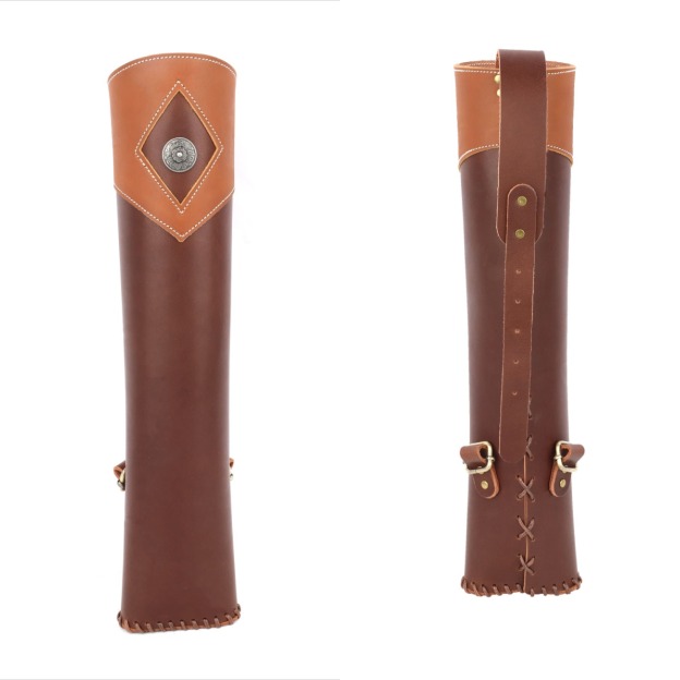 Traditional Archery Quiver 20-Arrow Capacity Cowhide