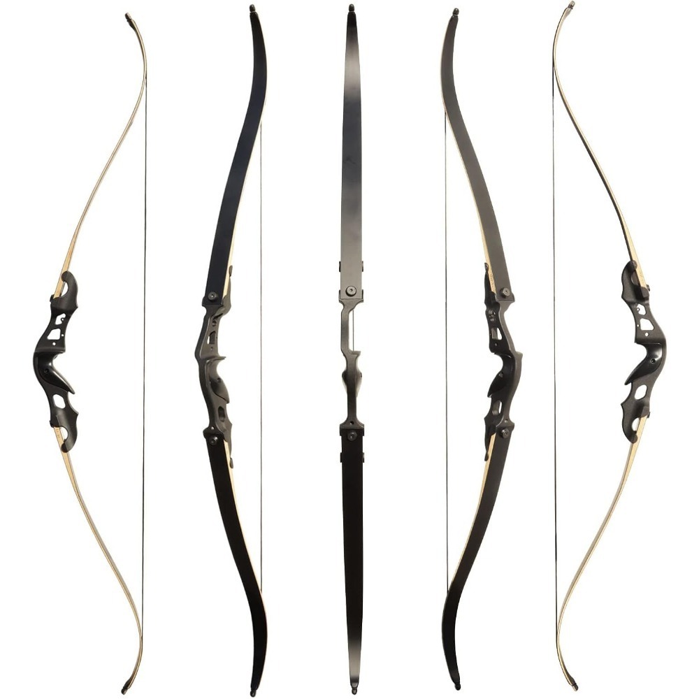 BLACK HUNTER Recurve Bow 60" 20-55 lbs for Hunting Target Practice