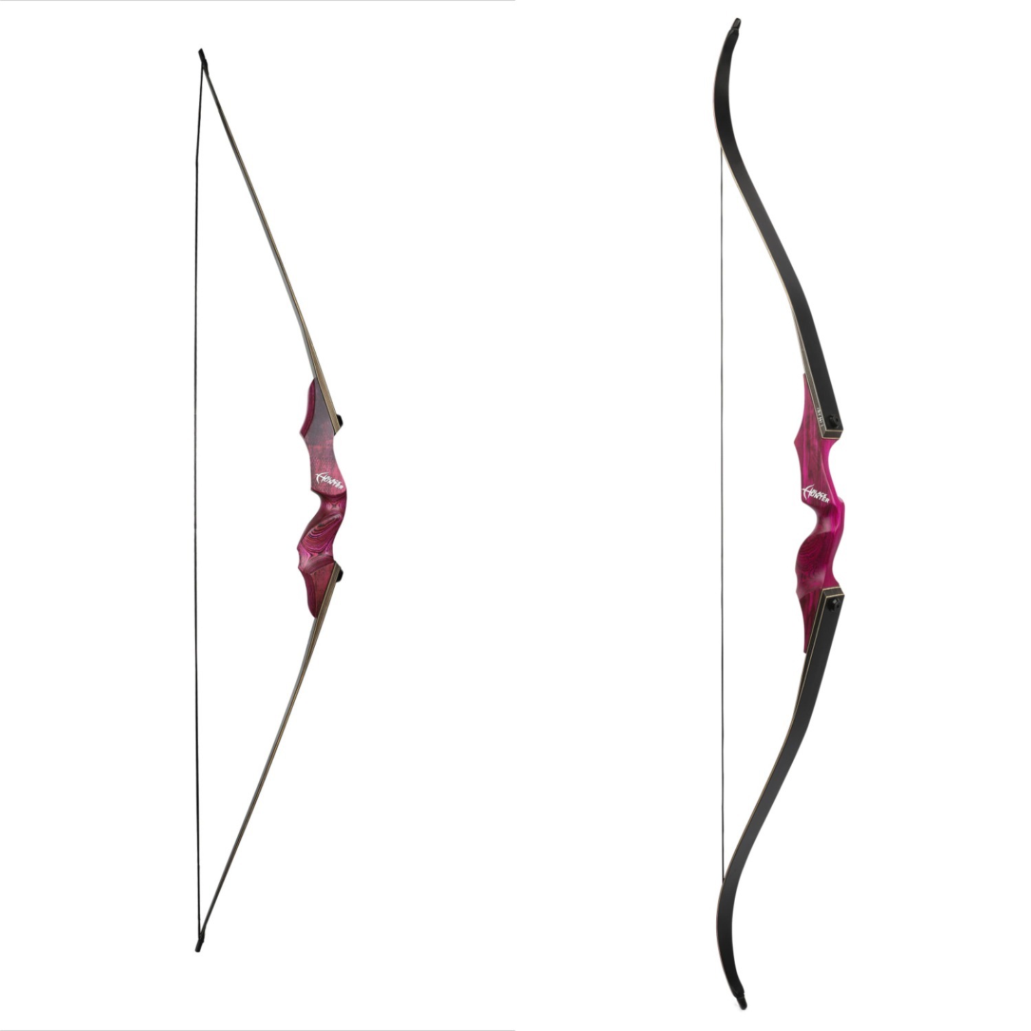 Black Hunter Longbow Recurve Bow and Arrows Set Hunting LH RH