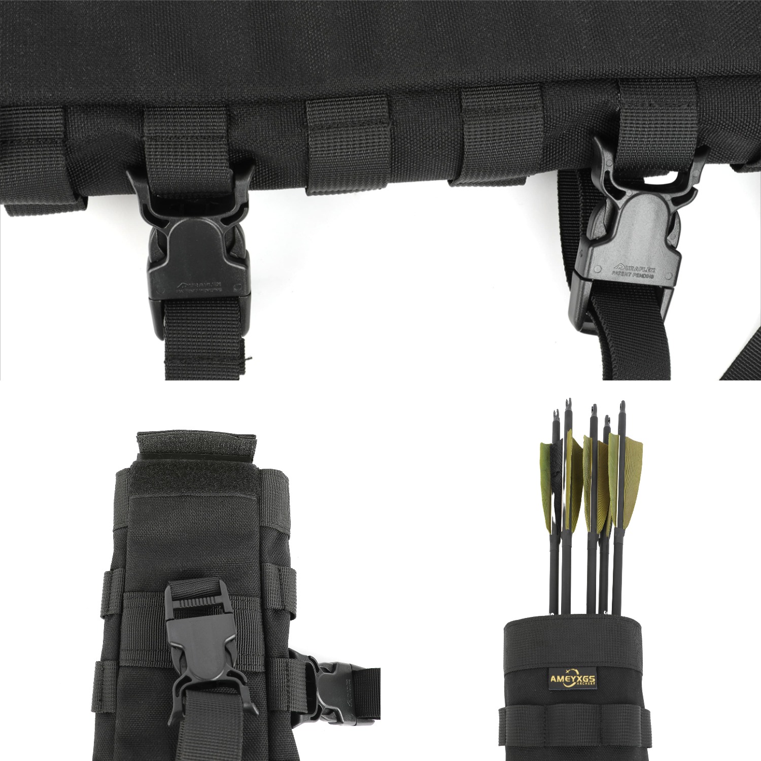 Recurve Bow Back Quiver Adjustable Hunting Arrow Holder