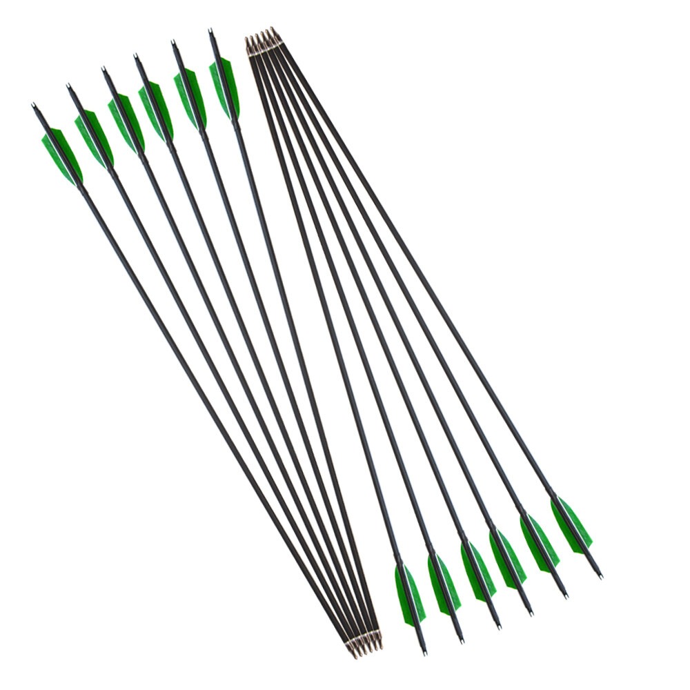 500 Spine Carbon Arrows 33" Turkey Feather 100gr Tips 12pcs