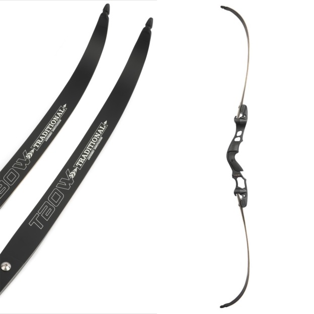 TBOW 62” Traditional  ILF Hunting Recurve Bow Set 30-60Lbs RH