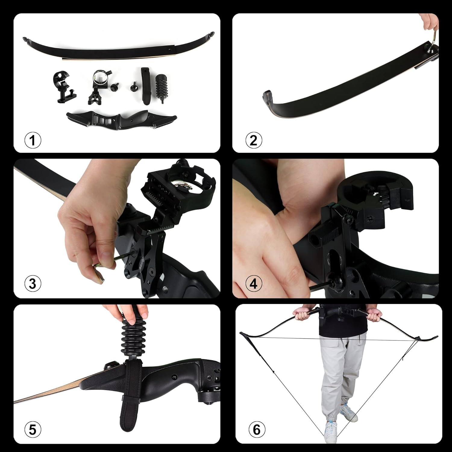 Junxing Archery F177 Hunting Recurve Bow 54" 30-50lbs Metal Riser RH