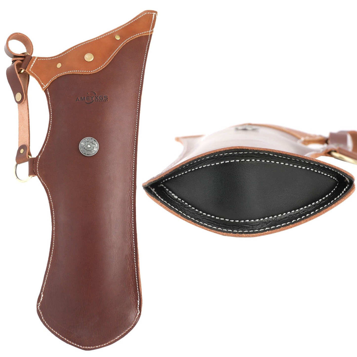 Leather Archery Quiver 20-Arrow Capacity 3mm Cowhide