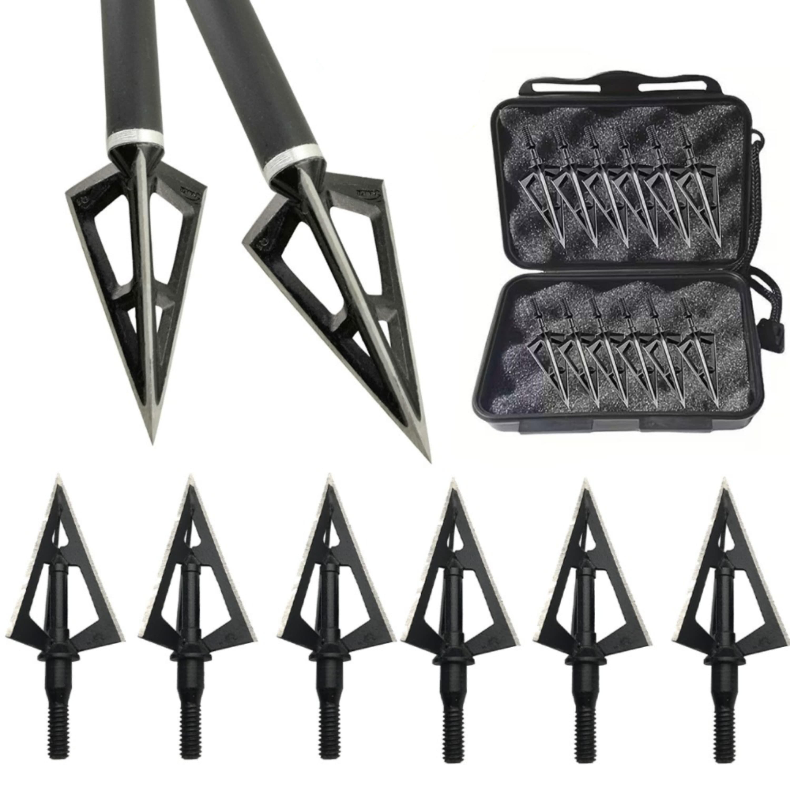 3-Blade Fixed Arrowheads Aluminum Arrowheads for Hunting & Target Shooting