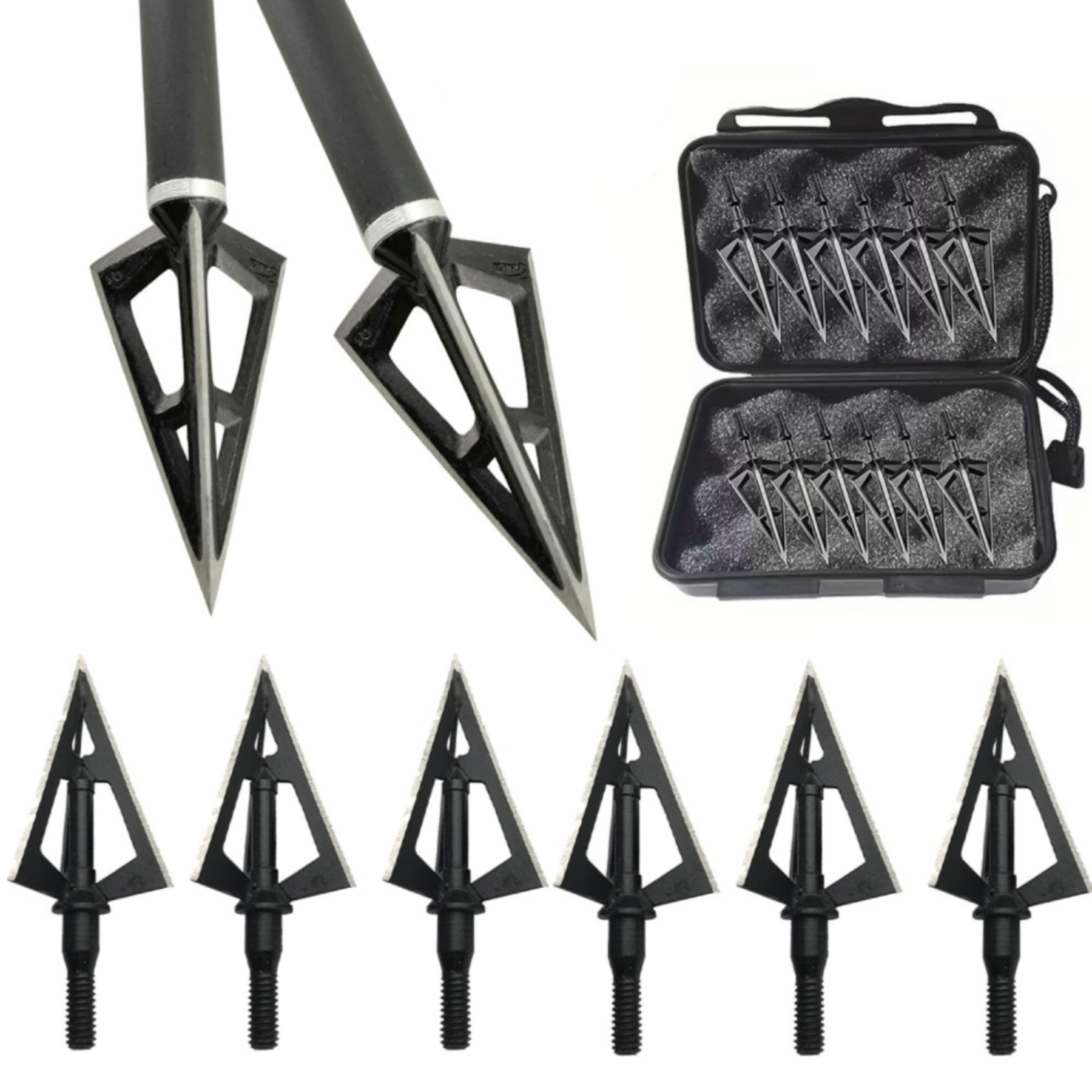 3-Blade Fixed Arrowheads Aluminum Arrowheads for Hunting & Target Shooting