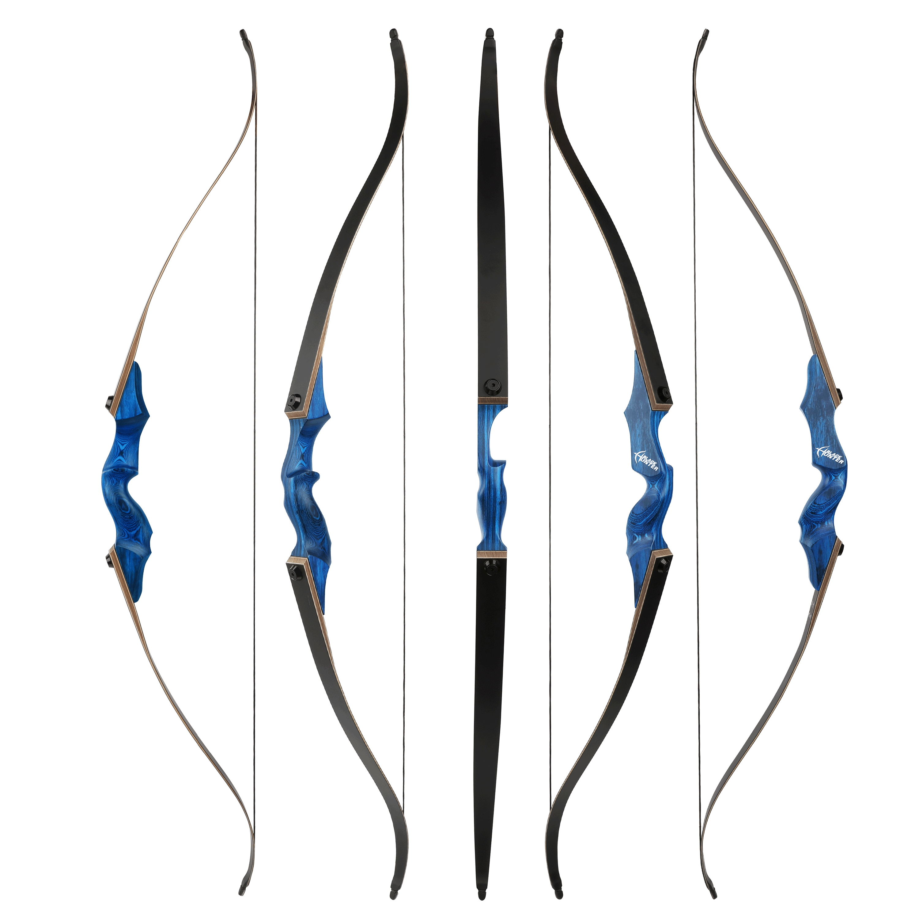 Black Hunter Takedown Recurve Bow Set Hunting 60" 20-60lbs LH RH