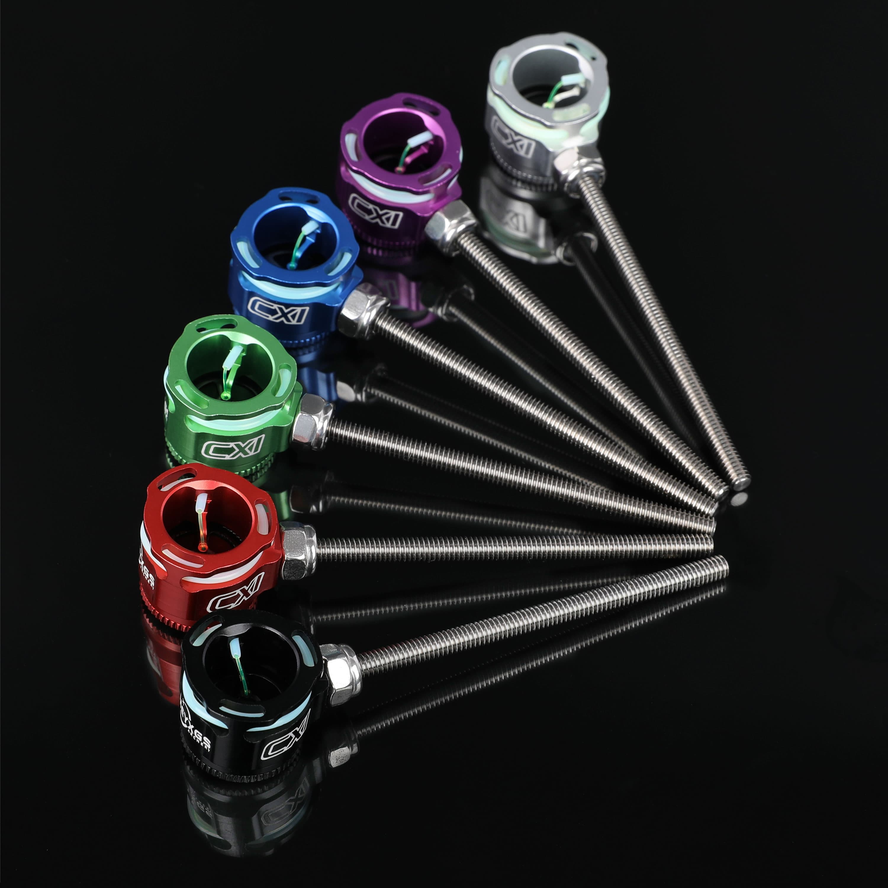 Recurve Bow Sight 0.019" Fiber Optic Pin Aluminum Alloy CNC