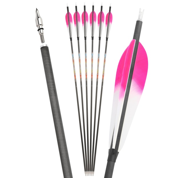 Pure Carbon Archery Arrows turkey feather 31" Recurve and Compound Bow