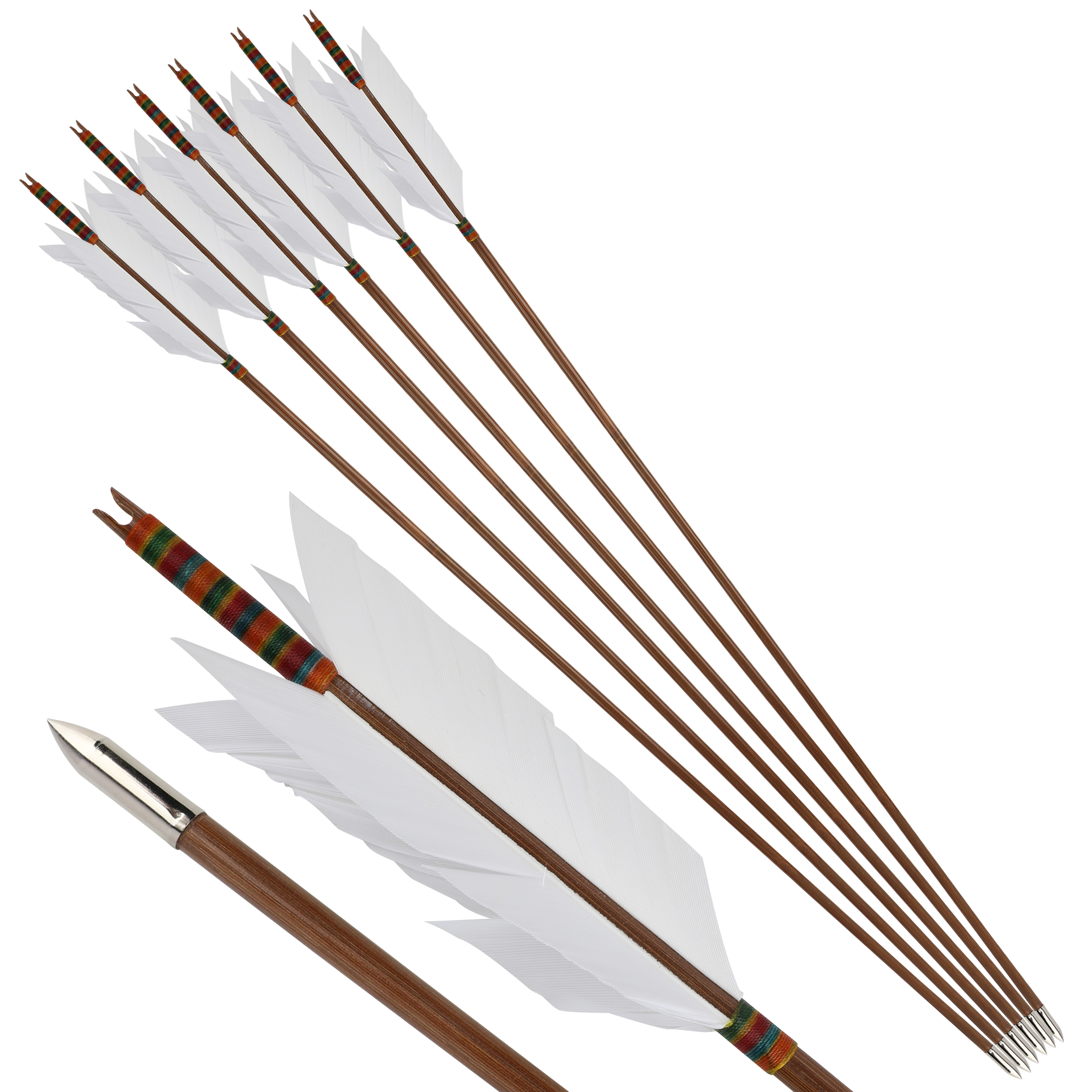 33 inch Bamboo Arrows Turkey Feather Longbow Recurve Bow Hunting Target
