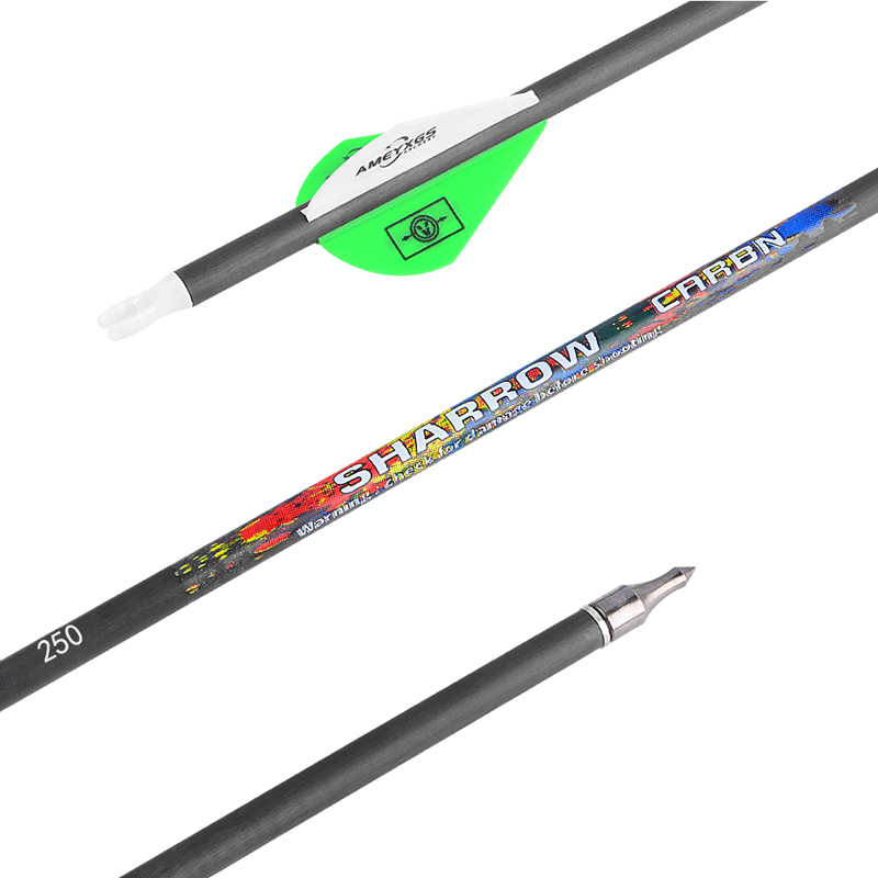 Pure Carbon Fletched Arrows Hunting SP250-600 6.2mm 31"