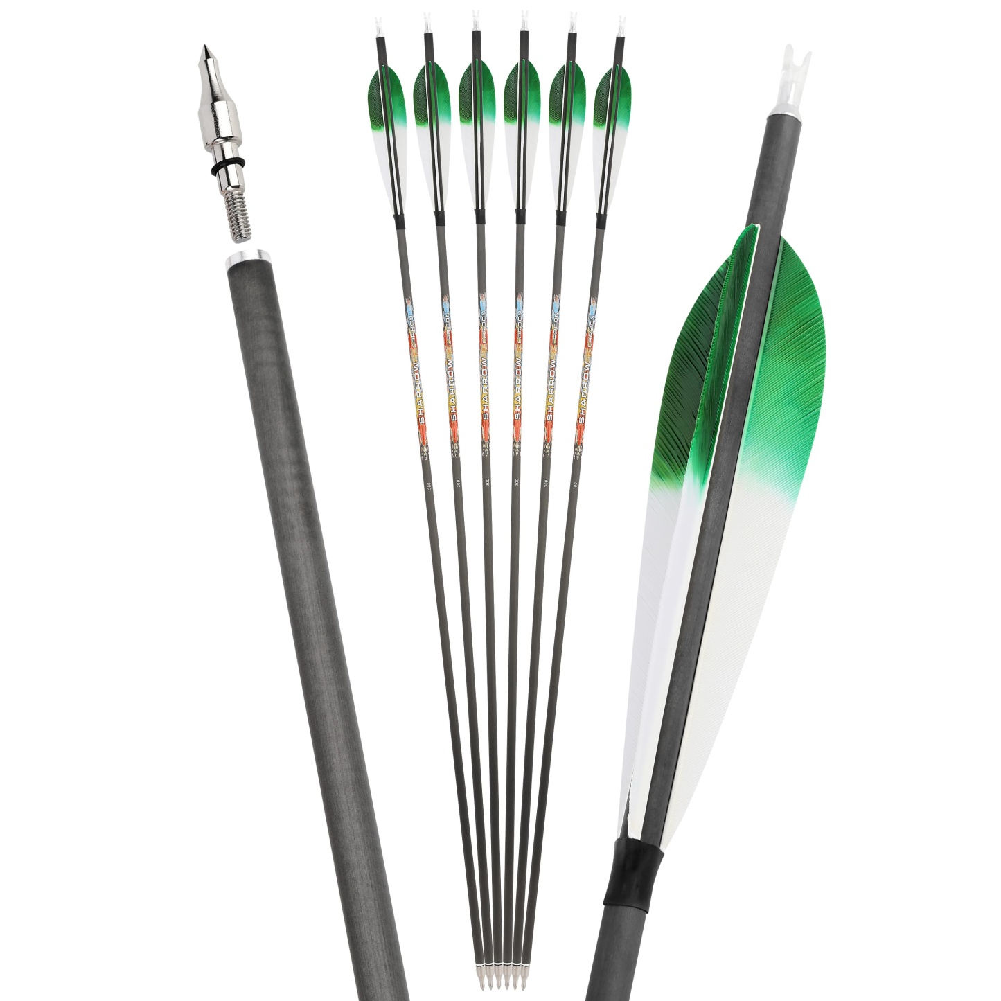 Pure Carbon Archery Arrows turkey feather 31" Recurve and Compound Bow