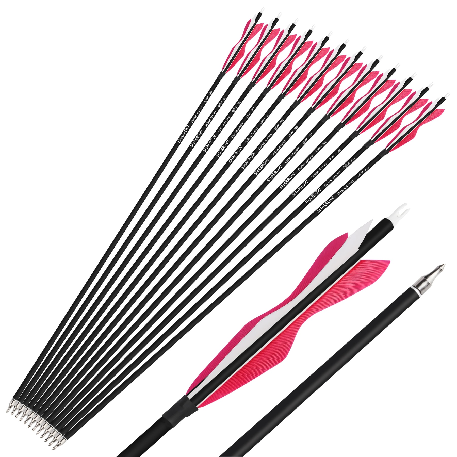 Carbon Archery Arrows Hunting & Target Natural Feather Fletching