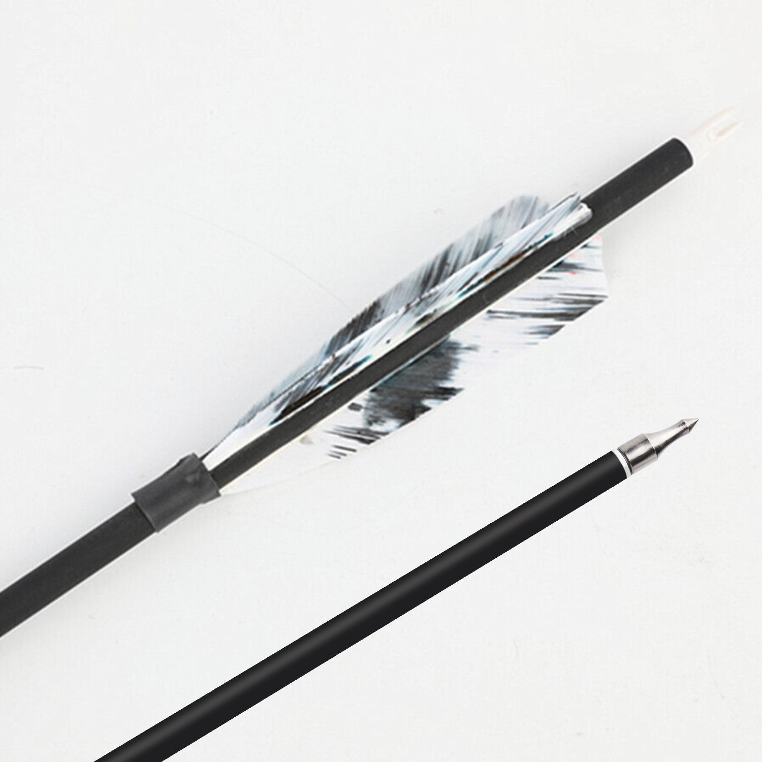 Hunting Practice Arrow Natural Feather Carbon Spine 500