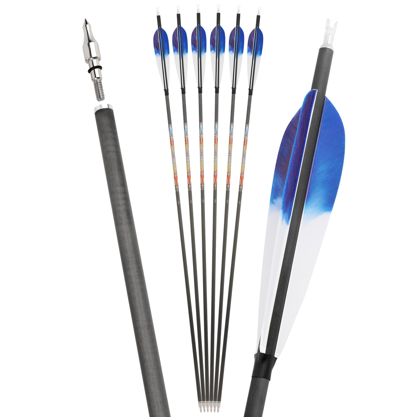 Pure Carbon Archery Arrows turkey feather 31" Recurve and Compound Bow