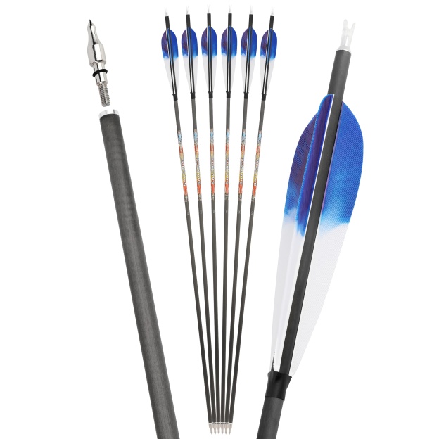 Pure Carbon Archery Arrows turkey feather 31" Recurve and Compound Bow