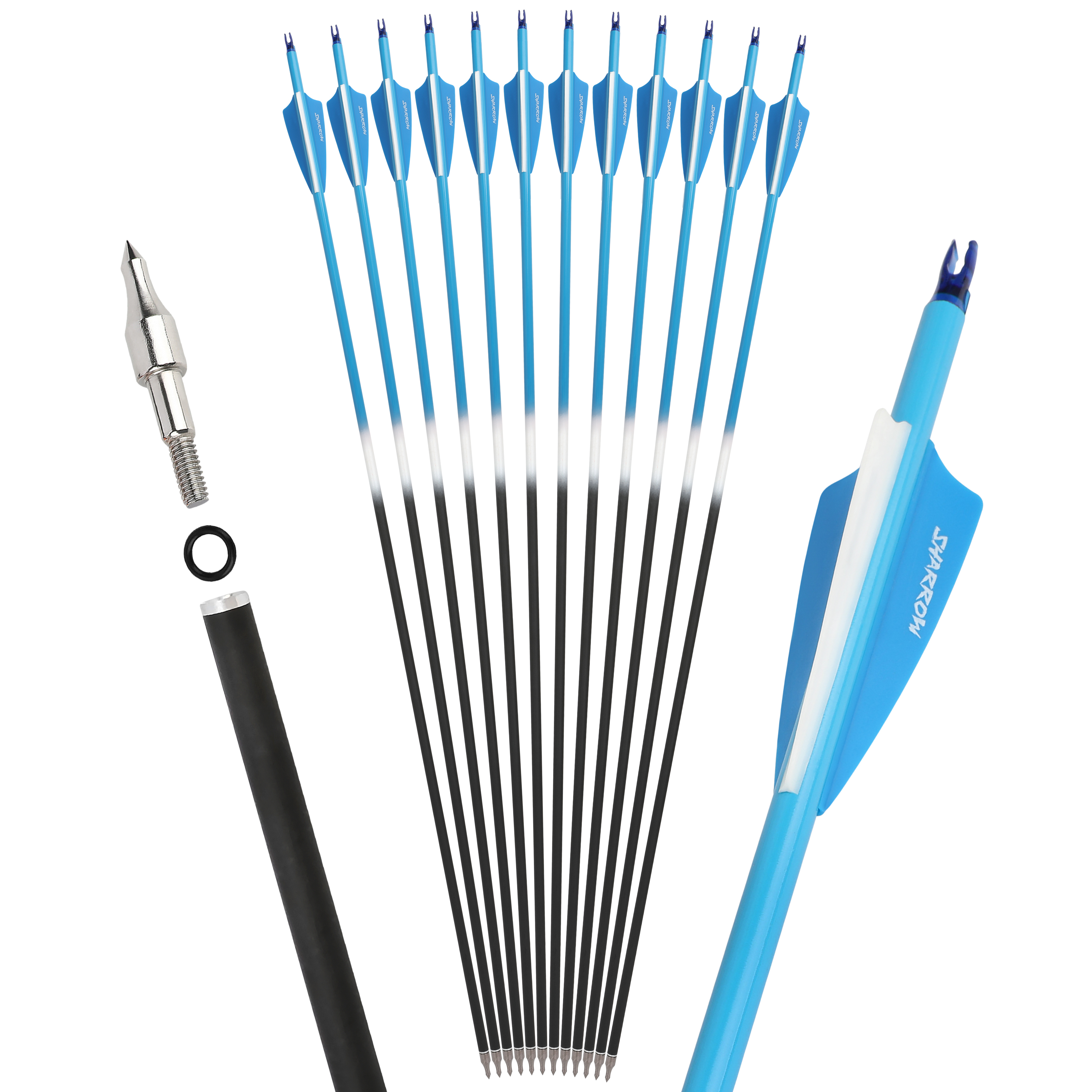 Carbon Fletched Arrows 30" SP500 Vanes Archery Hunting