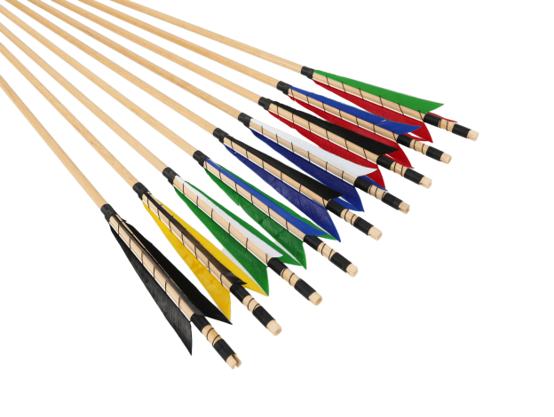 32" Wooden Arrows 5" Turkey Feathers Traditional Longbow Archery