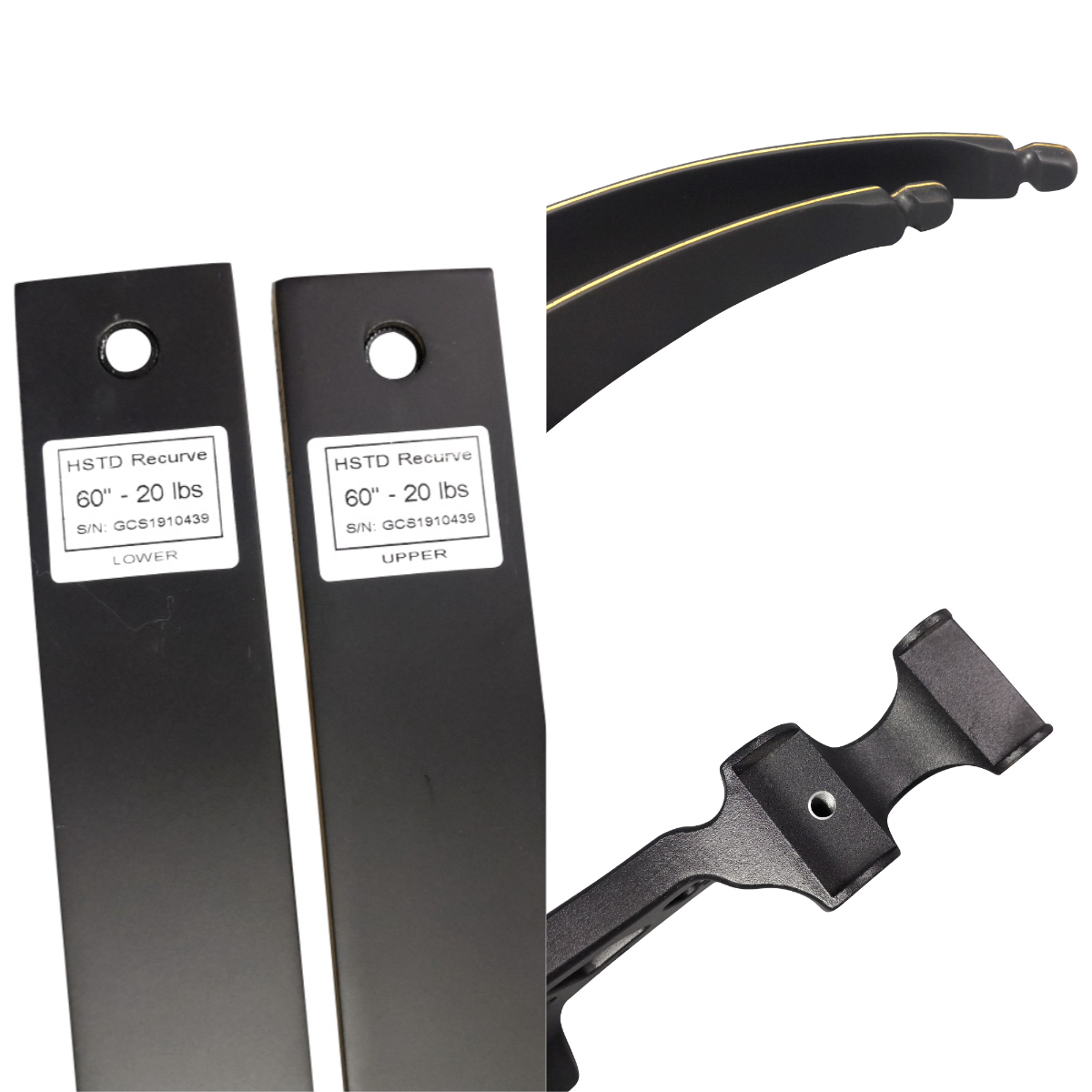 Black Hunter Takedown Recurve Bow Kit 60" Beginner Hunting