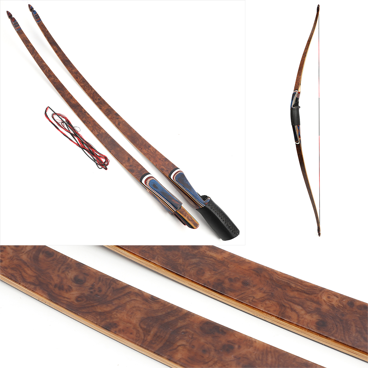 Traditional Takedown Triangle Bow LH RH 60" 20-55 lbs