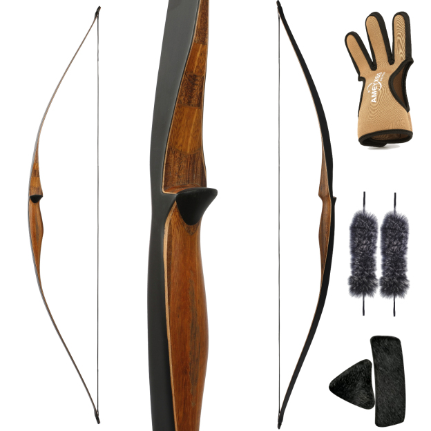 54'' One-Piece Traditional Longbow Recurve Bow Wooden10-35lbs