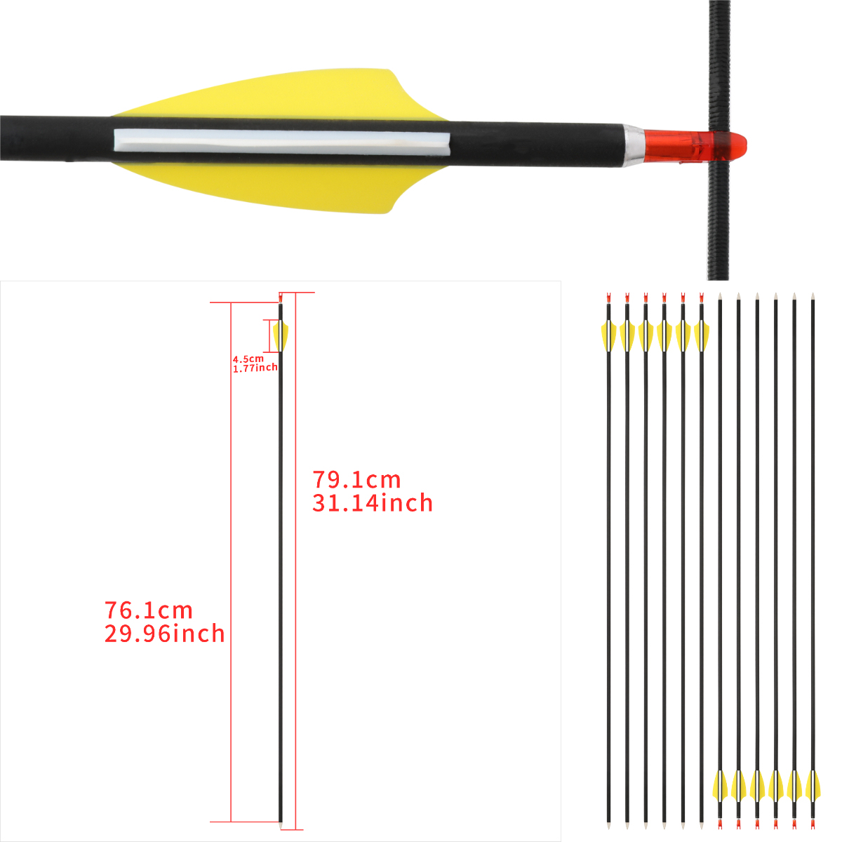 Carbon Arrows for Compound Recurve Bows Hunting Target Practice SP1000