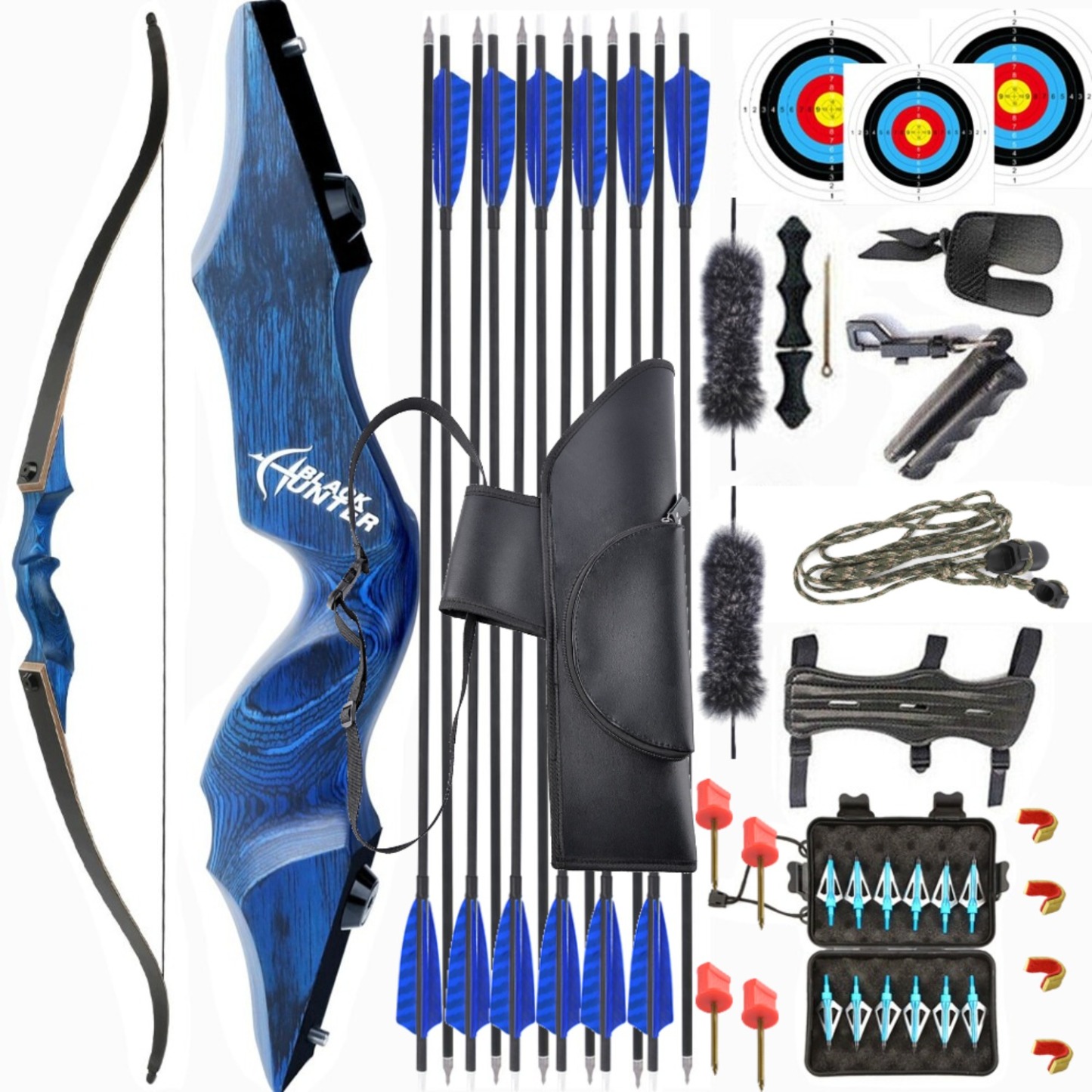 BLACK HUNTER Recurve Bow Set 20-60lbs RH/LH