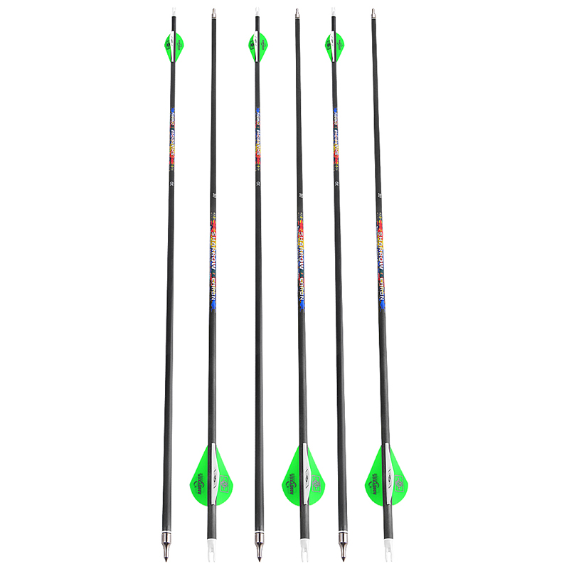 Pure Carbon Fletched Arrows Hunting SP250-600 6.2mm 31"