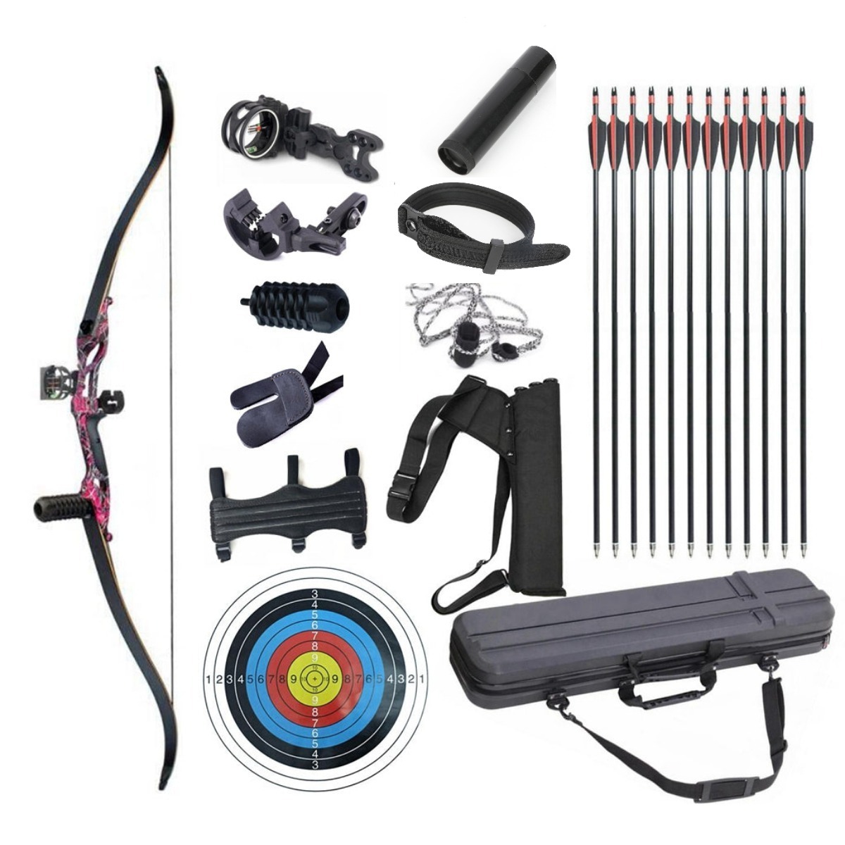 Junxing F179 Recurve Bow Set  56'' Takedown RH Target Hunting Beginner