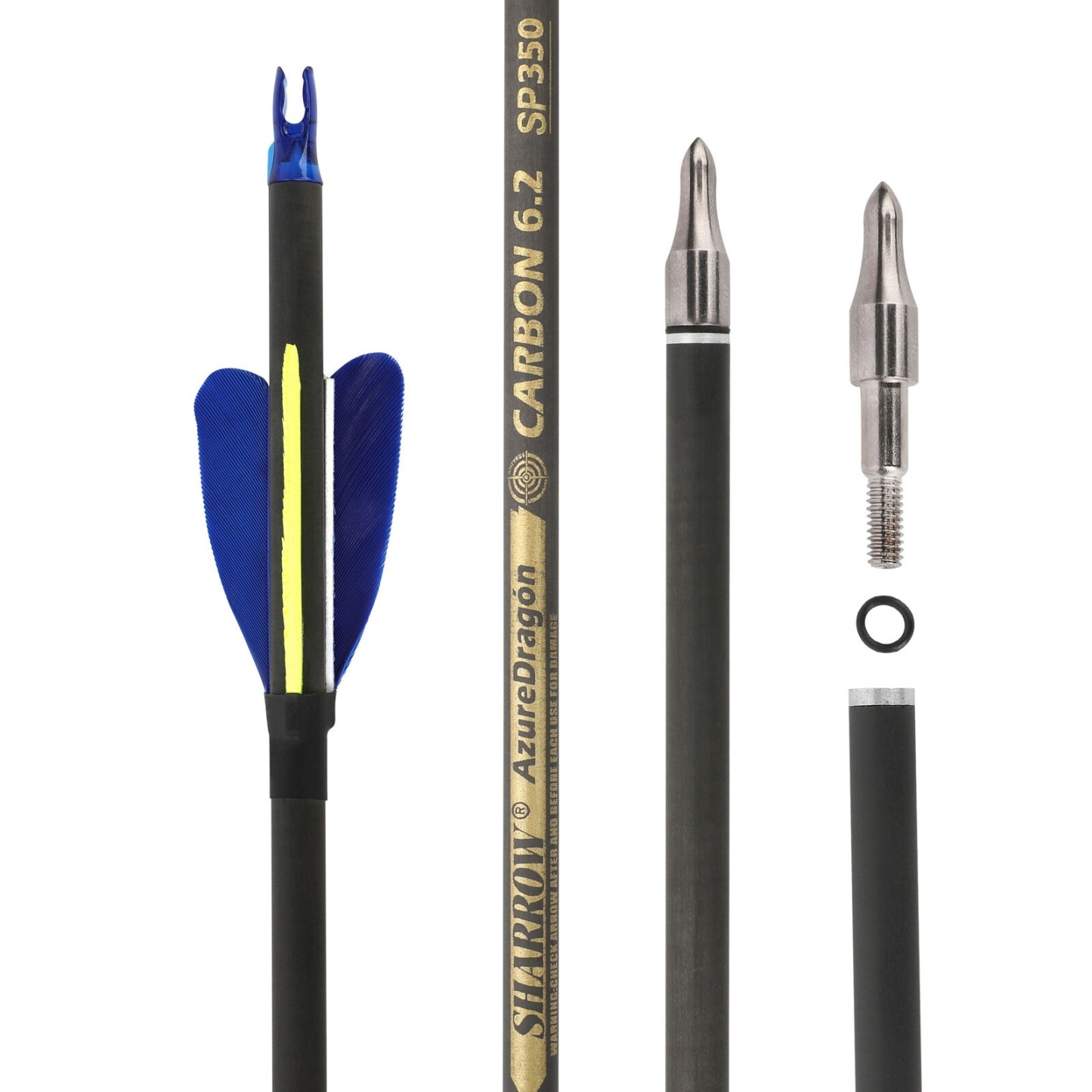 Hunting Fletched Arrows Pure Carbon Feather Spine 300-600 ID6.2mm 