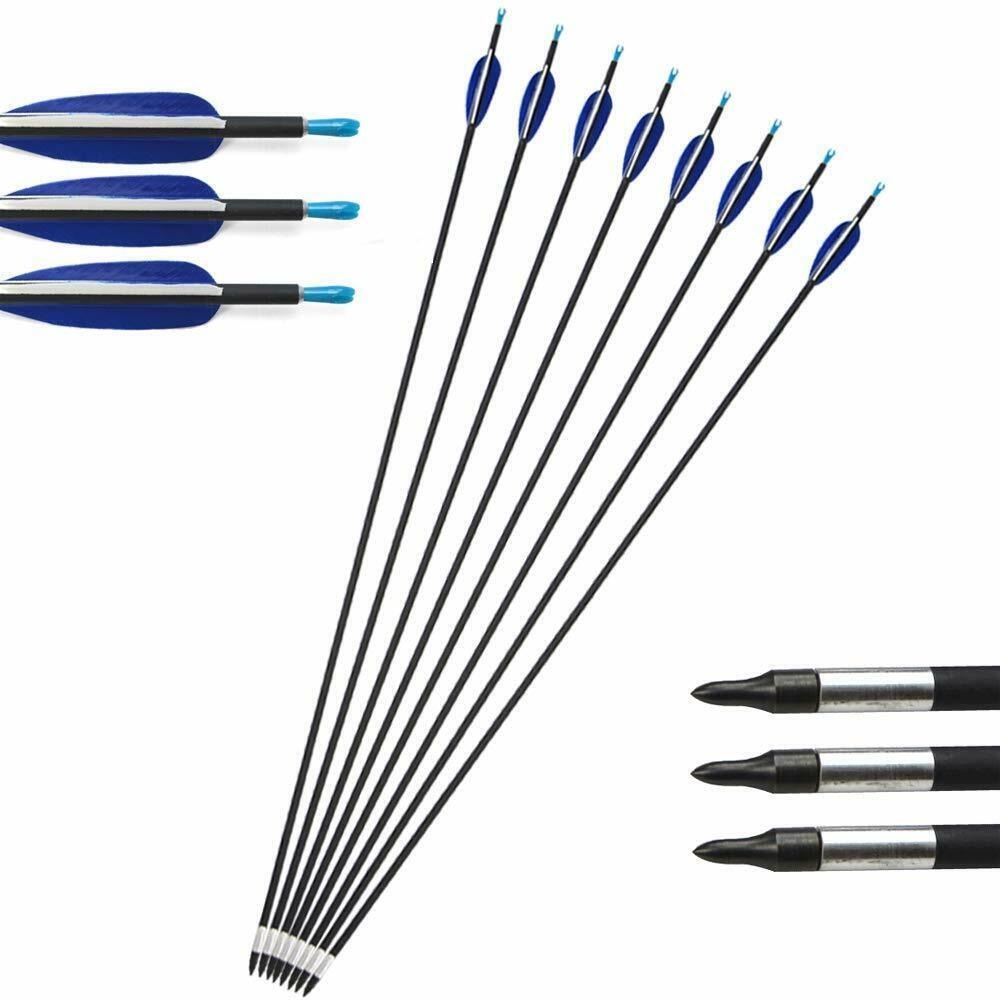 700 Spine Carbon Arrows 32" Turkey Feather Fletching(12-Pack)