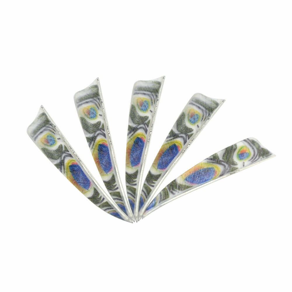 4" Arrow Fletches Peacock Color Natural Feather Fletching