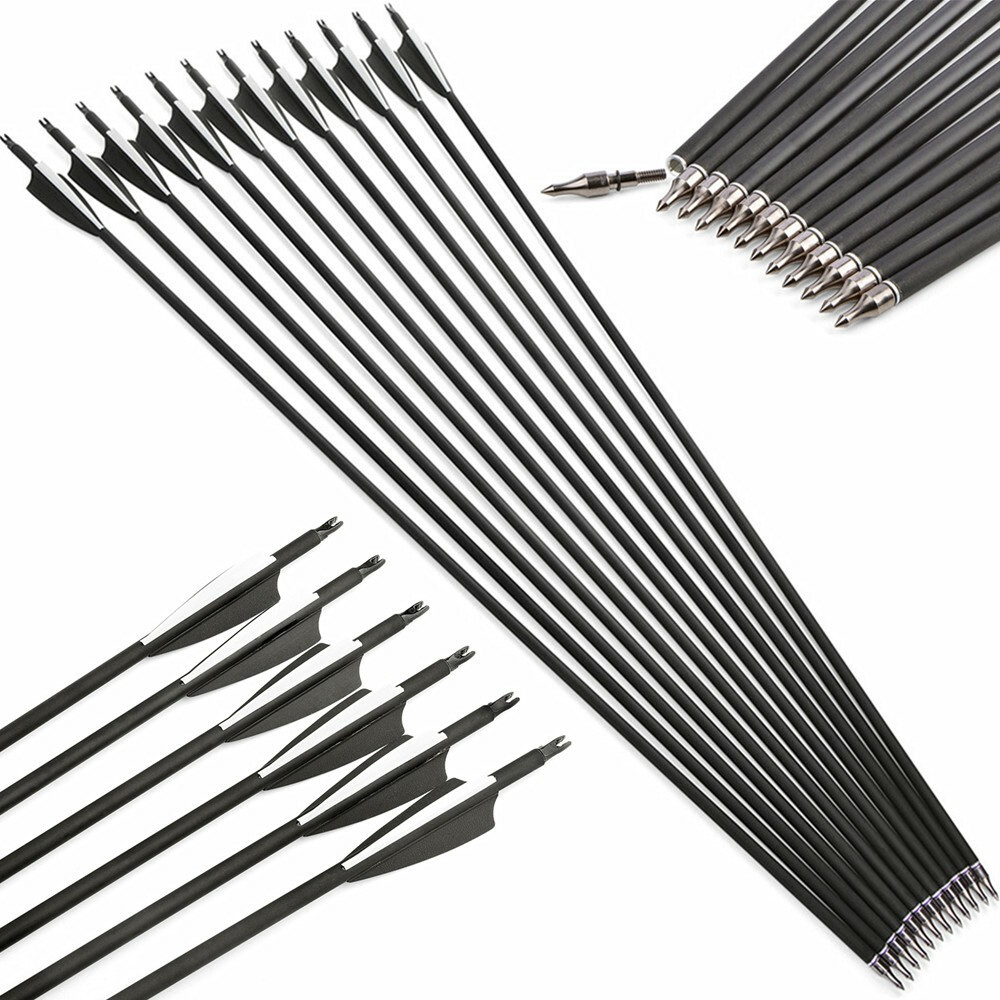 Archery Mixed Carbon Arrow 500 Spine Hunting & Target 28"/30"/31"