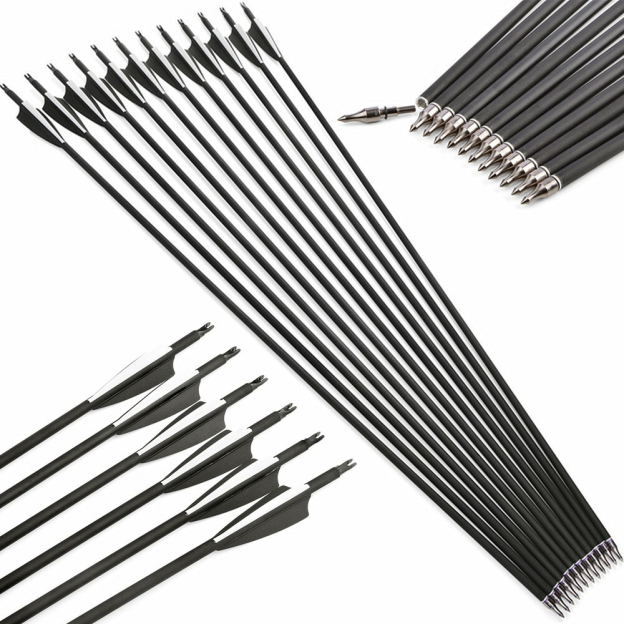 Archery Mixed Carbon Arrow 500 Spine Hunting & Target 28"/30"/31"