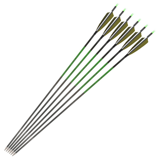 Pure Carbon Arrows 400 Spine with 4" Feathers Custom Cutting Service
