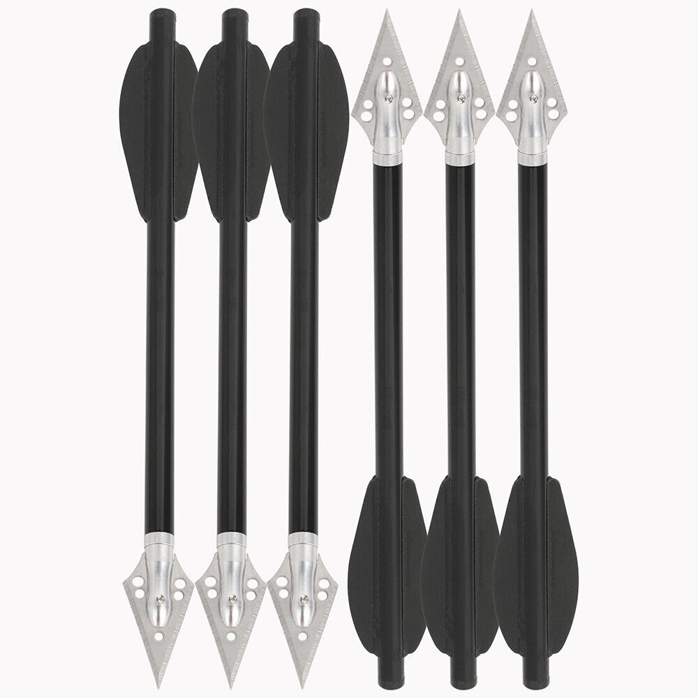 6.3 inch Aluminum Crossbow Bolts Arrows Blade Broadhead Vanes Hunting