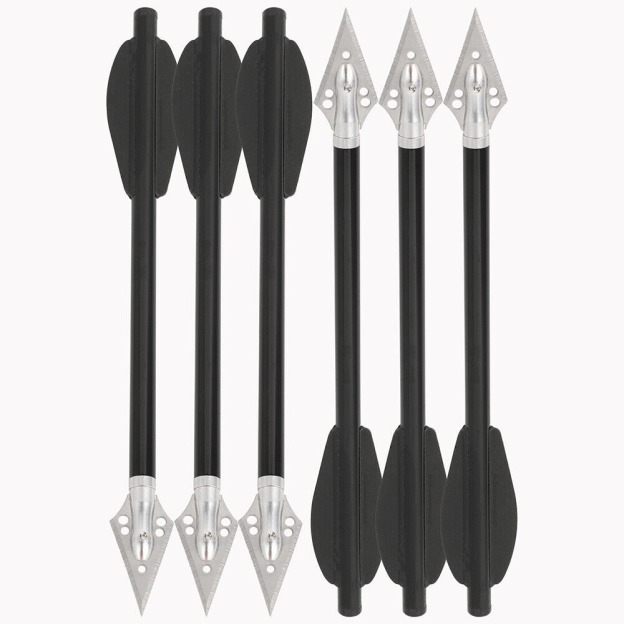 6.3 inch Aluminum Crossbow Bolts Arrows Blade Broadhead Vanes Hunting