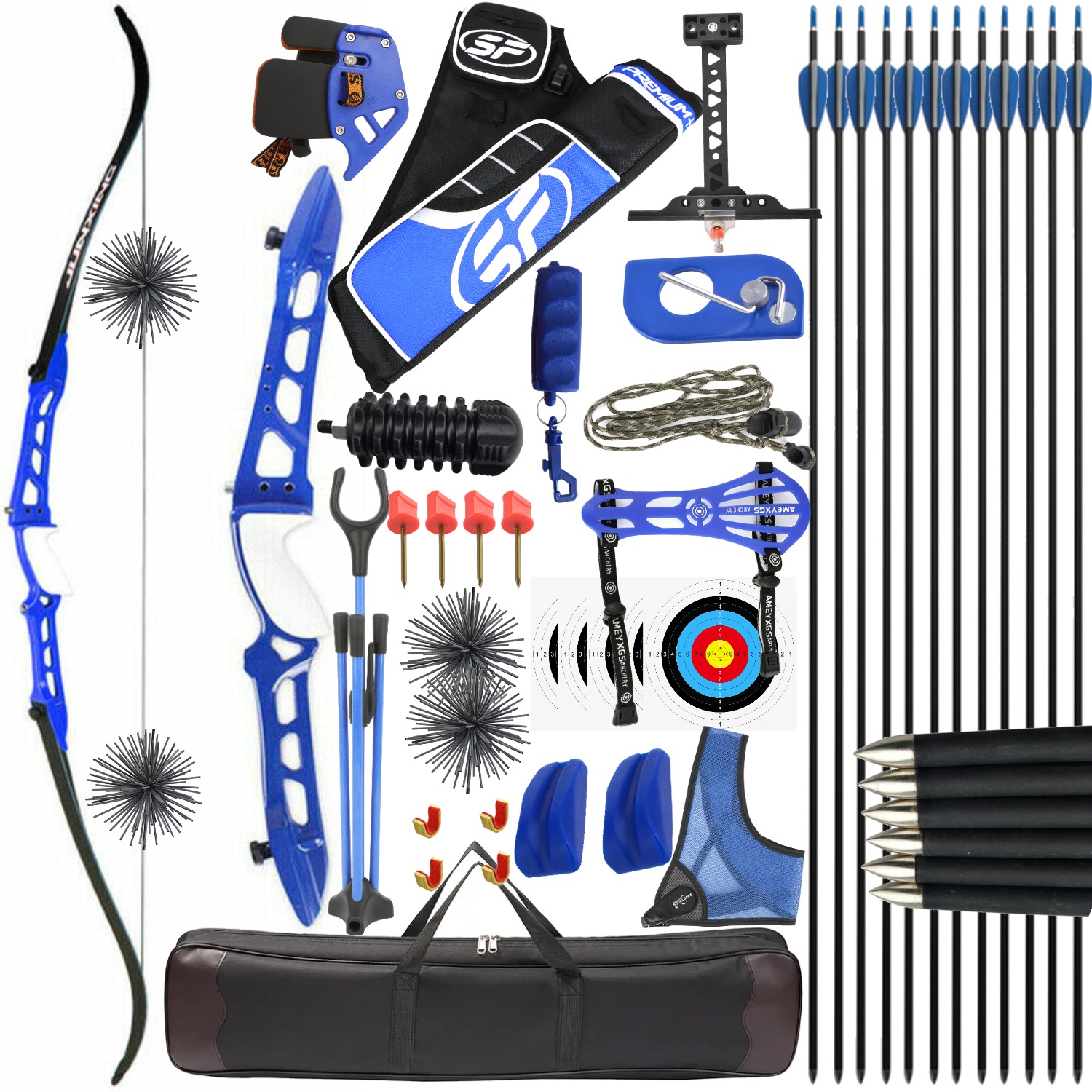 Junxing F158 Target Recurve Bow Set 68" 18-40lbs Adult Beginners