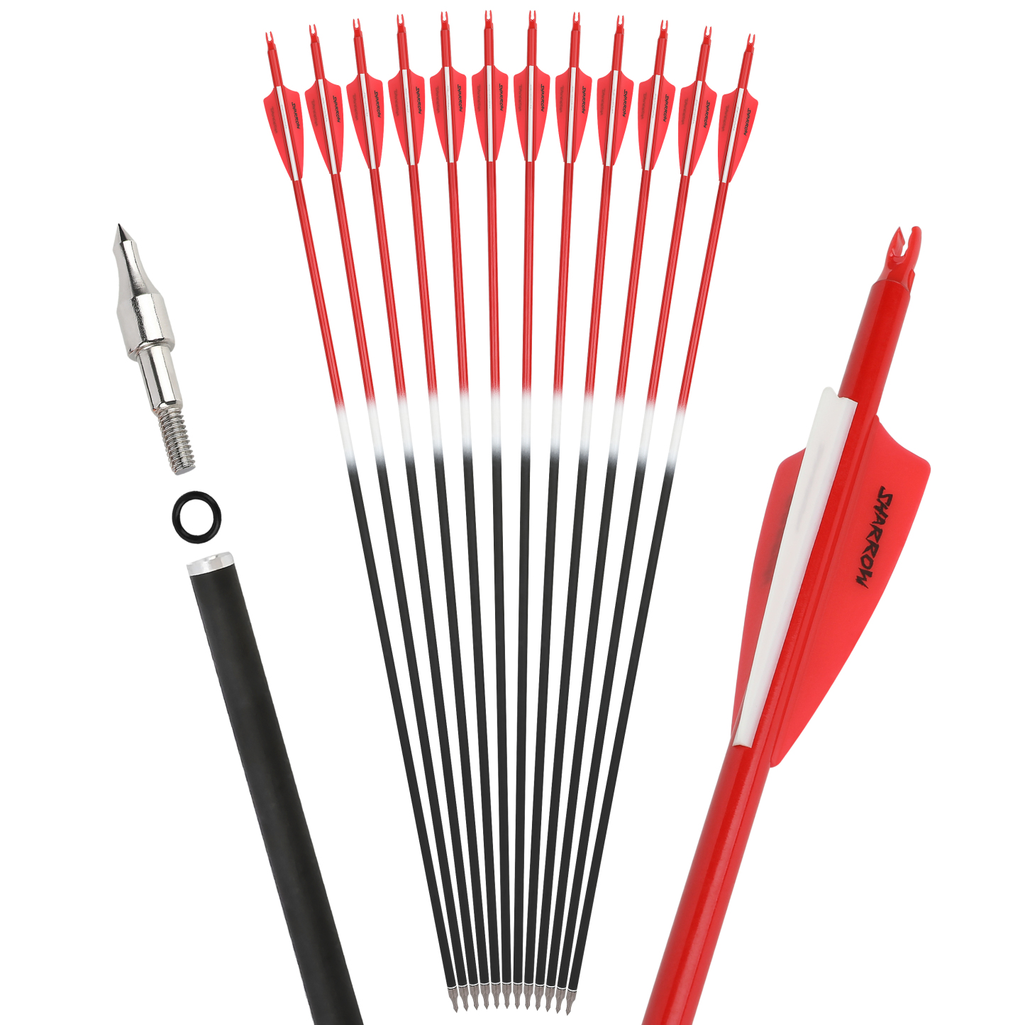 Carbon Fletched Arrows 30" SP500 Vanes Archery Hunting