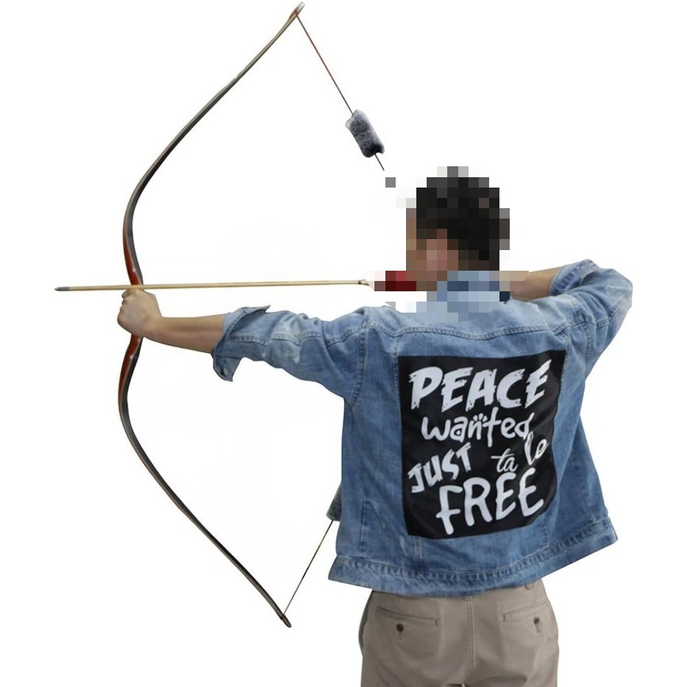 60'' One Piece Traditional Recurve Bow Hunting Longbow 20-60lbs LH RH 